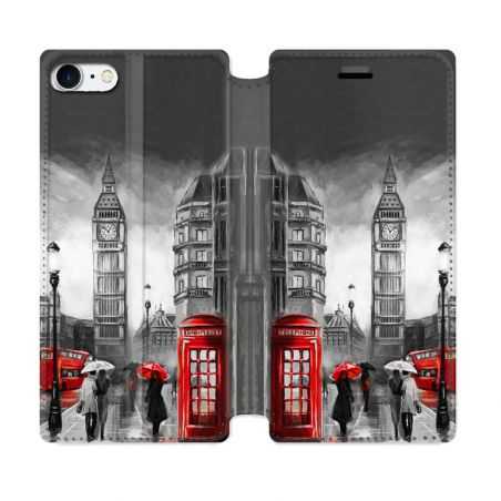 Housse Cuir Portefeuille Pour Iphone 7 / 8 / SE (2020 / 2022) Voyage Angleterre Londres Vintage