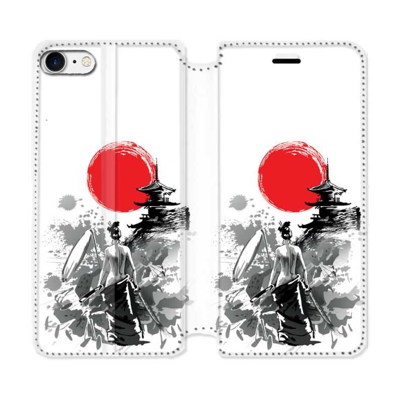 Housse Cuir Portefeuille Pour Iphone 7 / 8 / SE (2020 / 2022) Voyage Japon Femme