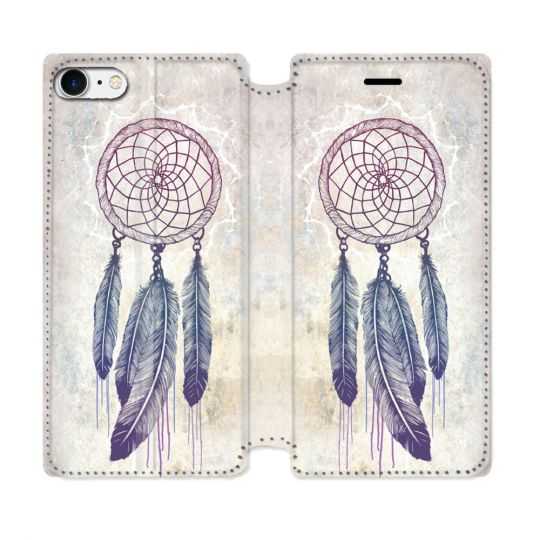 Housse Cuir Portefeuille Pour Iphone 7 / 8 / SE (2020 / 2022) Zen Attrape Reve Blanc