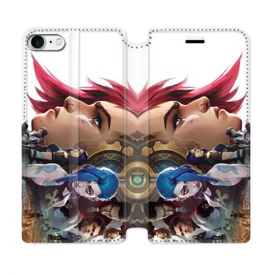 Housse Cuir Portefeuille Pour Iphone 7 / 8 / SE (2020 / 2022) Arcane Jynx Sœur