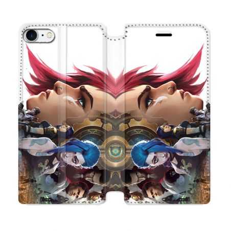Housse Cuir Portefeuille Pour Iphone 7 / 8 / SE (2020 / 2022) Arcane Jynx Sœur