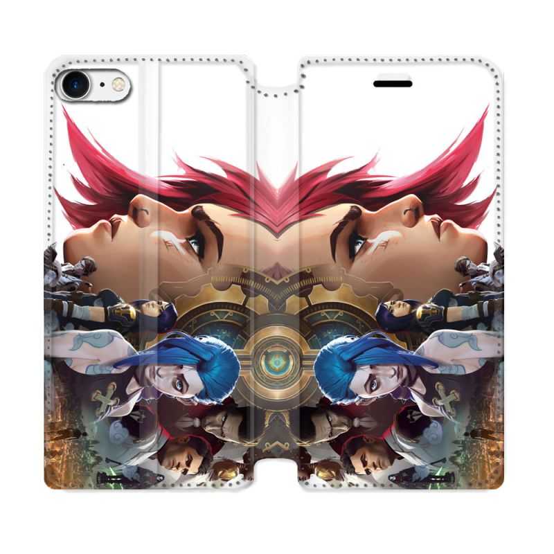 Housse Cuir Portefeuille Pour Iphone 7 / 8 / SE (2020 / 2022) Arcane Jynx Sœur