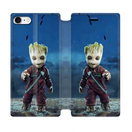 Housse Cuir Portefeuille Pour Iphone 7 / 8 / SE (2020 / 2022) Groot Bleu
