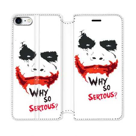 Housse Cuir Portefeuille Pour Iphone 7 / 8 / SE (2020 / 2022) Joker Blanc