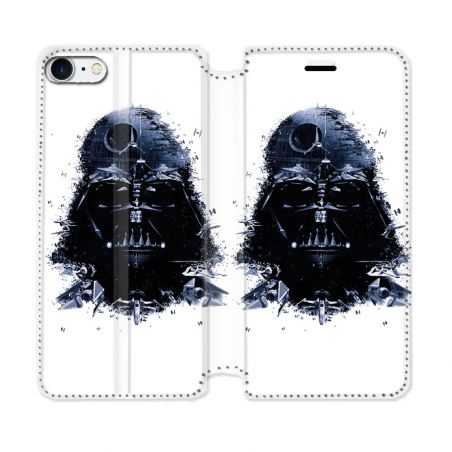 Housse Cuir Portefeuille Pour Iphone 7 / 8 / SE (2020 / 2022) Star Wars - Dark Vador Blanc