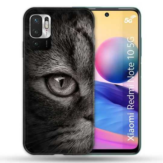 Coque Pour Xiaomi Redmi Note 10 5G Animal Chat Gris