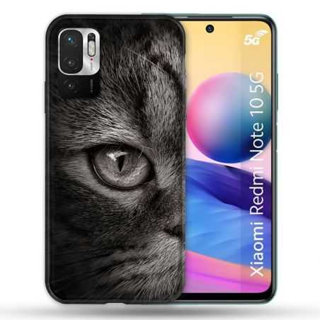 Coque Pour Xiaomi Redmi Note 10 5G Animal Chat Gris
