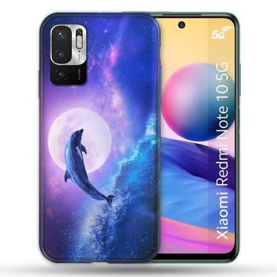 Coque Pour Xiaomi Redmi Note 10 5G Animal Dauphin Vague