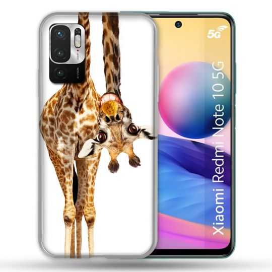 Coque Pour Xiaomi Redmi Note 10 5G Animal Girafe Blanche