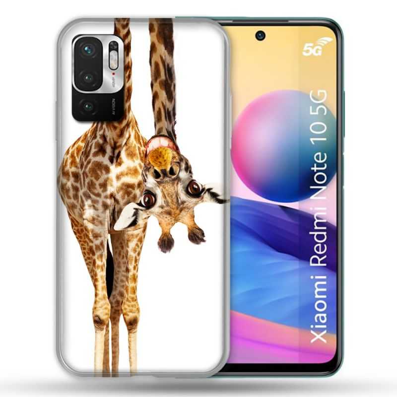 Coque Pour Xiaomi Redmi Note 10 5G Animal Girafe Blanche