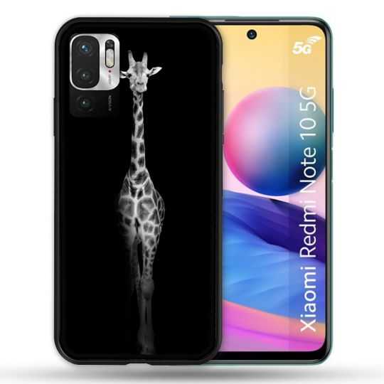 Coque Pour Xiaomi Redmi Note 10 5G Animal Girafe Noire