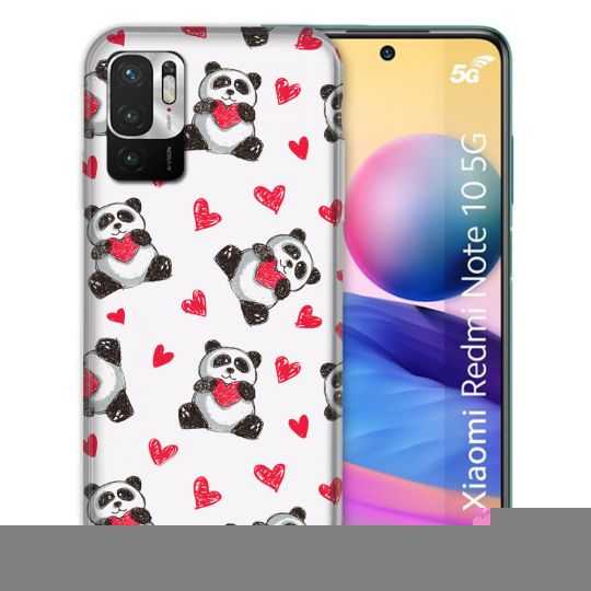 Coque Pour Xiaomi Redmi Note 10 5G Animal Panda Cœur