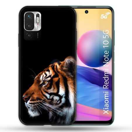 Coque Pour Xiaomi Redmi Note 10 5G Animal Tigre Noir