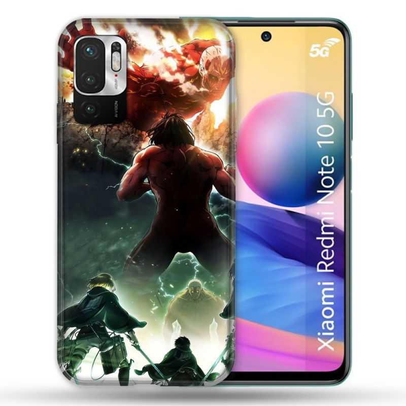 Coque Pour Xiaomi Redmi Note 10 5G Manga Attaque Titans Combat