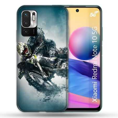 Coque Pour Xiaomi Redmi Note 10 5G Moto Cross Ombre
