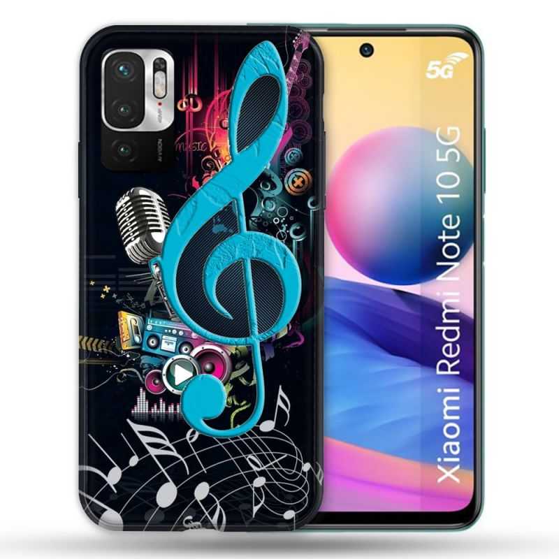 Coque Pour Xiaomi Redmi Note 10 5G Musique Cle Sol Bleu