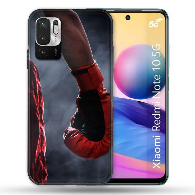 Coque Pour Xiaomi Redmi Note 10 5G Sport Boxe Gant Rouge