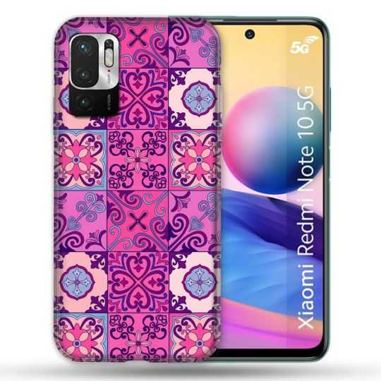 Coque Pour Xiaomi Redmi Note 10 5G Texture Carreau Ciment Violet