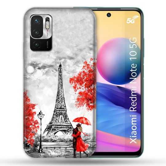 Coque Pour Xiaomi Redmi Note 10 5G Voyage France Paris Rouge