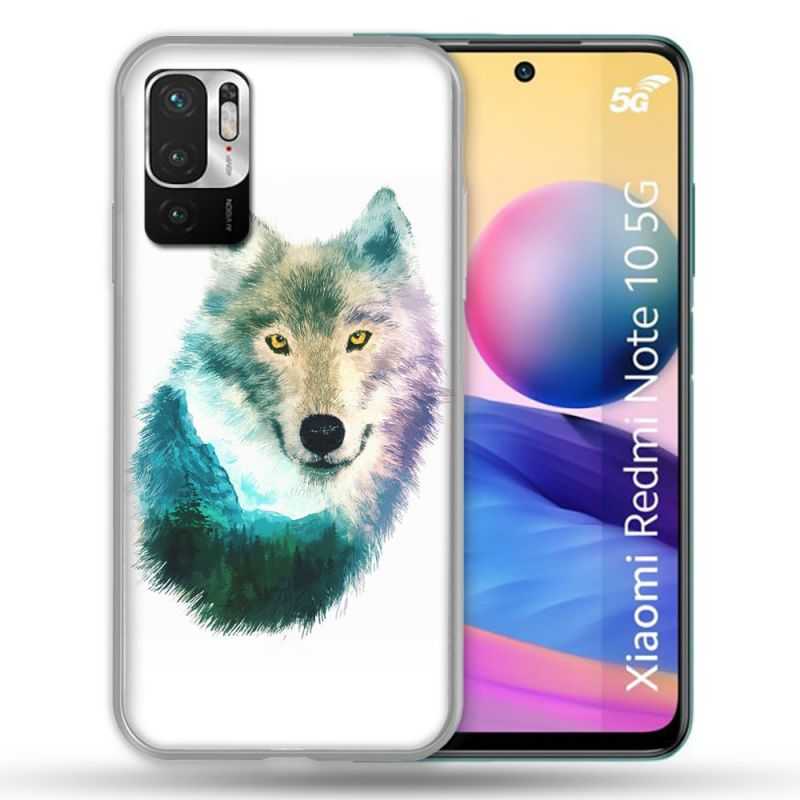 Coque Pour Xiaomi Redmi Note 10 5G Animal Loup Montagne