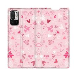 Housse Cuir Portefeuille Pour Redmi Note 10 5G Amour Ptis Coeurs