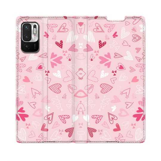 Housse Cuir Portefeuille Pour Redmi Note 10 5G Amour Ptis Coeurs