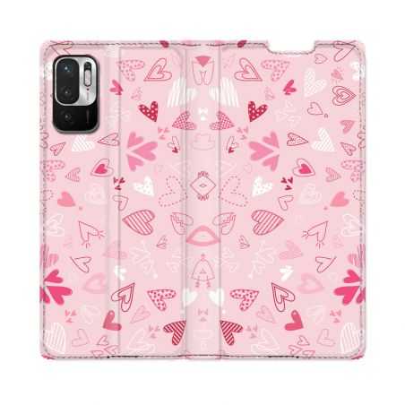 Housse Cuir Portefeuille Pour Redmi Note 10 5G Amour Ptis Coeurs