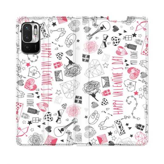 Housse Cuir Portefeuille Pour Redmi Note 10 5G Amour Valentines