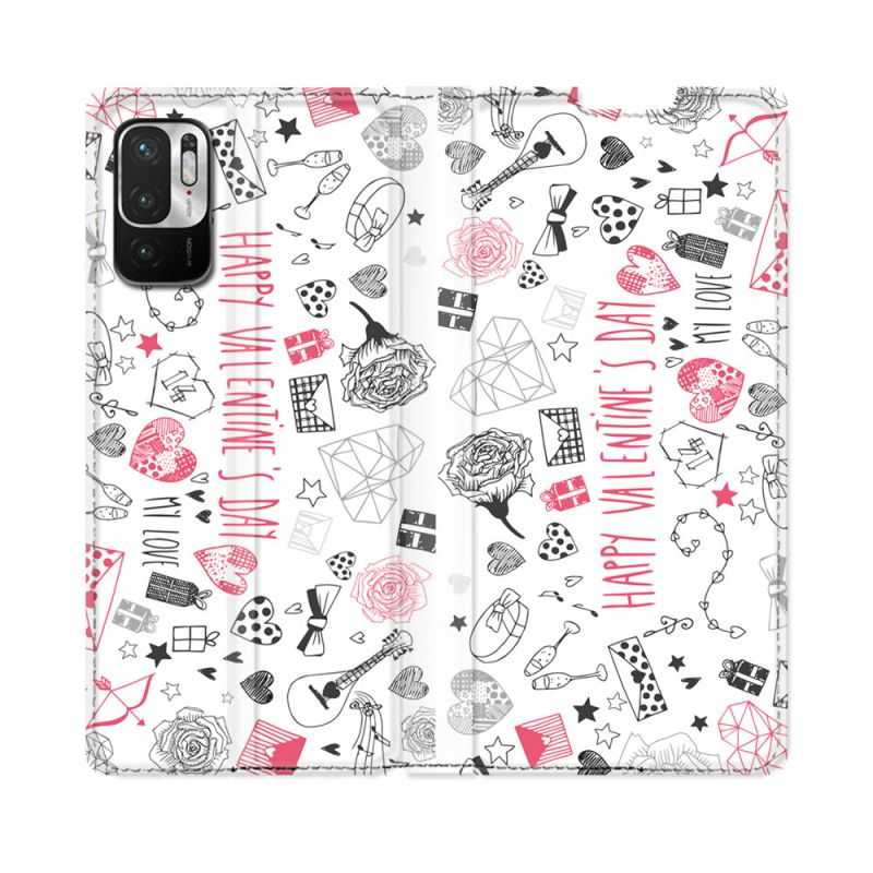Housse Cuir Portefeuille Pour Redmi Note 10 5G Amour Valentines