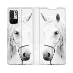 Housse Cuir Portefeuille Pour Redmi Note 10 5G Animal Cheval Cristal