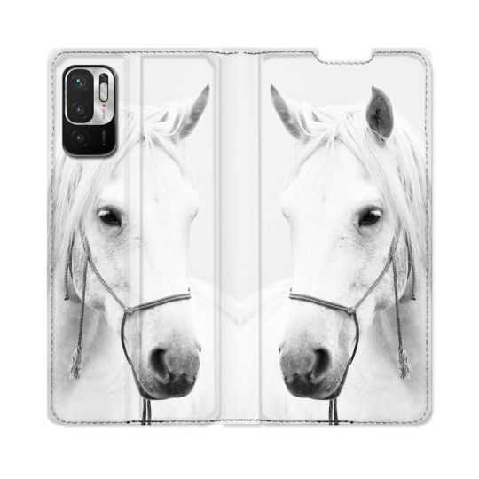 Housse Cuir Portefeuille Pour Redmi Note 10 5G Animal Cheval Cristal