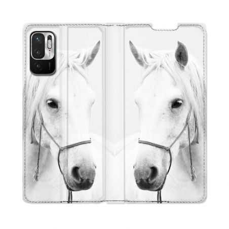 Housse Cuir Portefeuille Pour Redmi Note 10 5G Animal Cheval Cristal