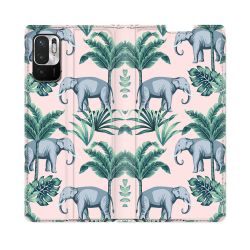 Housse Cuir Portefeuille Pour Redmi Note 10 5G Animal Elephant Pattern