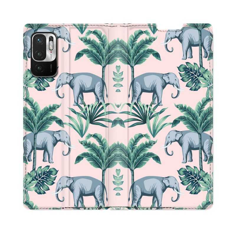 Housse Cuir Portefeuille Pour Redmi Note 10 5G Animal Elephant Pattern