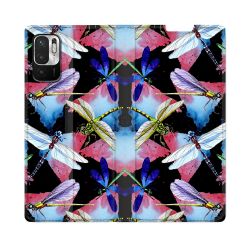Housse Cuir Portefeuille Pour Redmi Note 10 5G Animal Libellule
