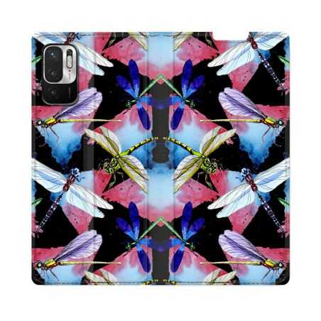 Housse Cuir Portefeuille Pour Redmi Note 10 5G Animal Libellule