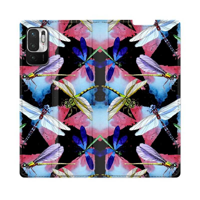 Housse Cuir Portefeuille Pour Redmi Note 10 5G Animal Libellule