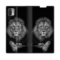 Housse Cuir Portefeuille Pour Redmi Note 10 5G Animal Lion Majestueux