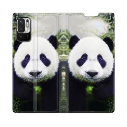Housse Cuir Portefeuille Pour Redmi Note 10 5G Animal Panda Color