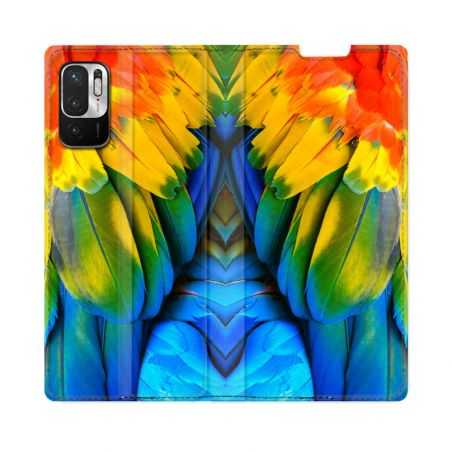 Housse Cuir Portefeuille Pour Redmi Note 10 5G Animal Perroquet Plume
