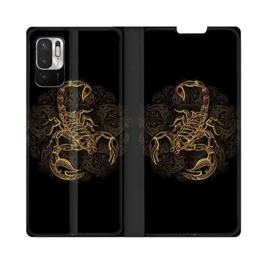 Housse Cuir Portefeuille Pour Redmi Note 10 5G Animal Scorpion Fresque