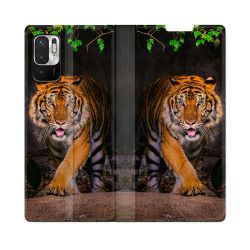 Housse Cuir Portefeuille Pour Redmi Note 10 5G Animal Tigre Jungle