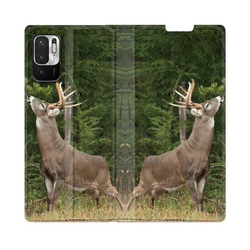 Housse Cuir Portefeuille Pour Redmi Note 10 5G Chasse Cerf