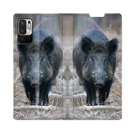 Housse Cuir Portefeuille Pour Redmi Note 10 5G Chasse Sanglier Pin