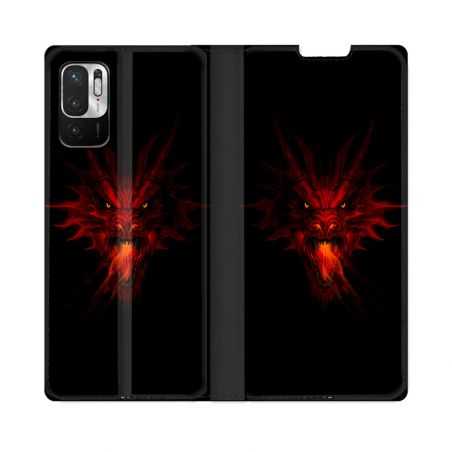 Housse Cuir Portefeuille Pour Redmi Note 10 5G Fantastique Dragon Feu
