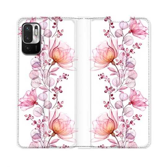 Housse Cuir Portefeuille Pour Redmi Note 10 5G Fleur Eclosion