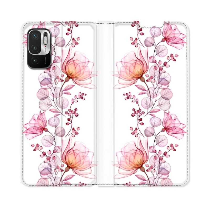 Housse Cuir Portefeuille Pour Redmi Note 10 5G Fleur Eclosion