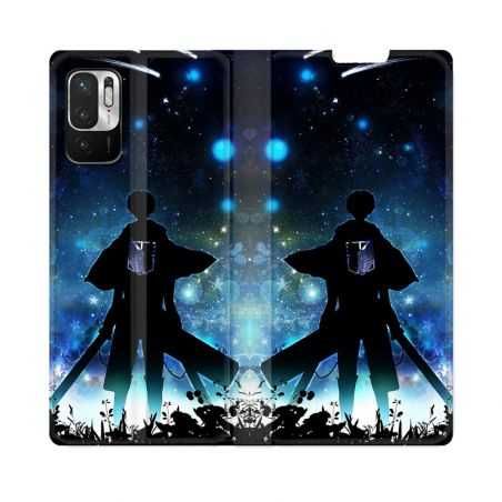 Housse Cuir Portefeuille Pour Redmi Note 10 5G Manga Attaque Titans Levi