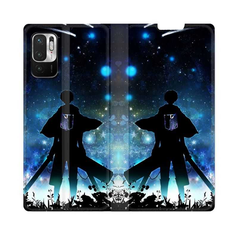 Housse Cuir Portefeuille Pour Redmi Note 10 5G Manga Attaque Titans Levi