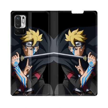 Housse Cuir Portefeuille Pour Redmi Note 10 5G Manga Boruto Tatouage